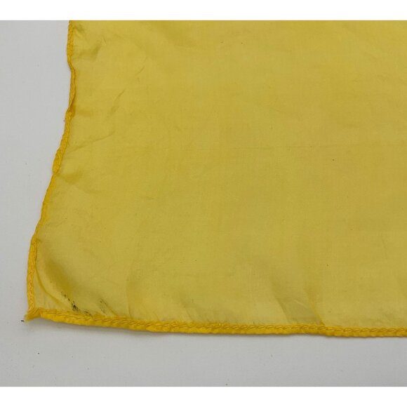 Collection of Three Hand Rolled Vintage Handkerchiefs or Scarves Red Pink Yellow - Picture 5 of 9